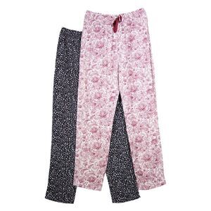 Keanu Womens/Ladies Viscose Pajama Bottoms (Pack of 2) / Black/Red